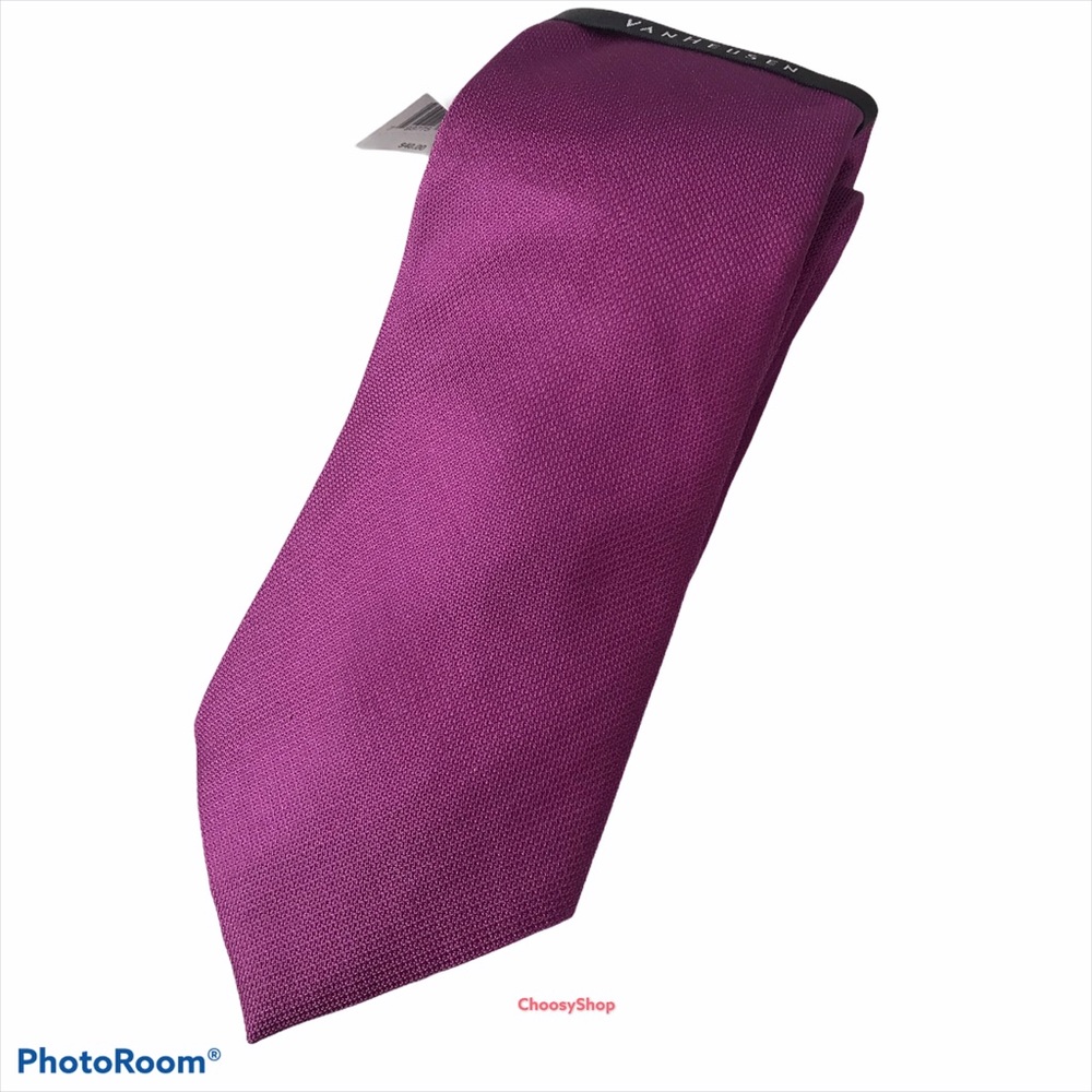 Silk Tie NWT VAN HEUSEN Solid Violet Purple
